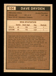 Dave Dryden Autographed 1975-76 O-Pee-Chee WHA Card #104 Edmonton Oilers SKU #251847