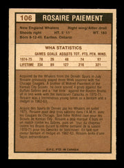 Rosaire Paiement Autographed 1975-76 O-Pee-Chee WHA Card #106 Hartford Whalers SKU #251850