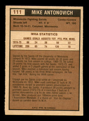 Mike Antonovich Autographed 1975-76 O-Pee-Chee WHA Card #111 Minnesota Fighting Saints SKU #251858