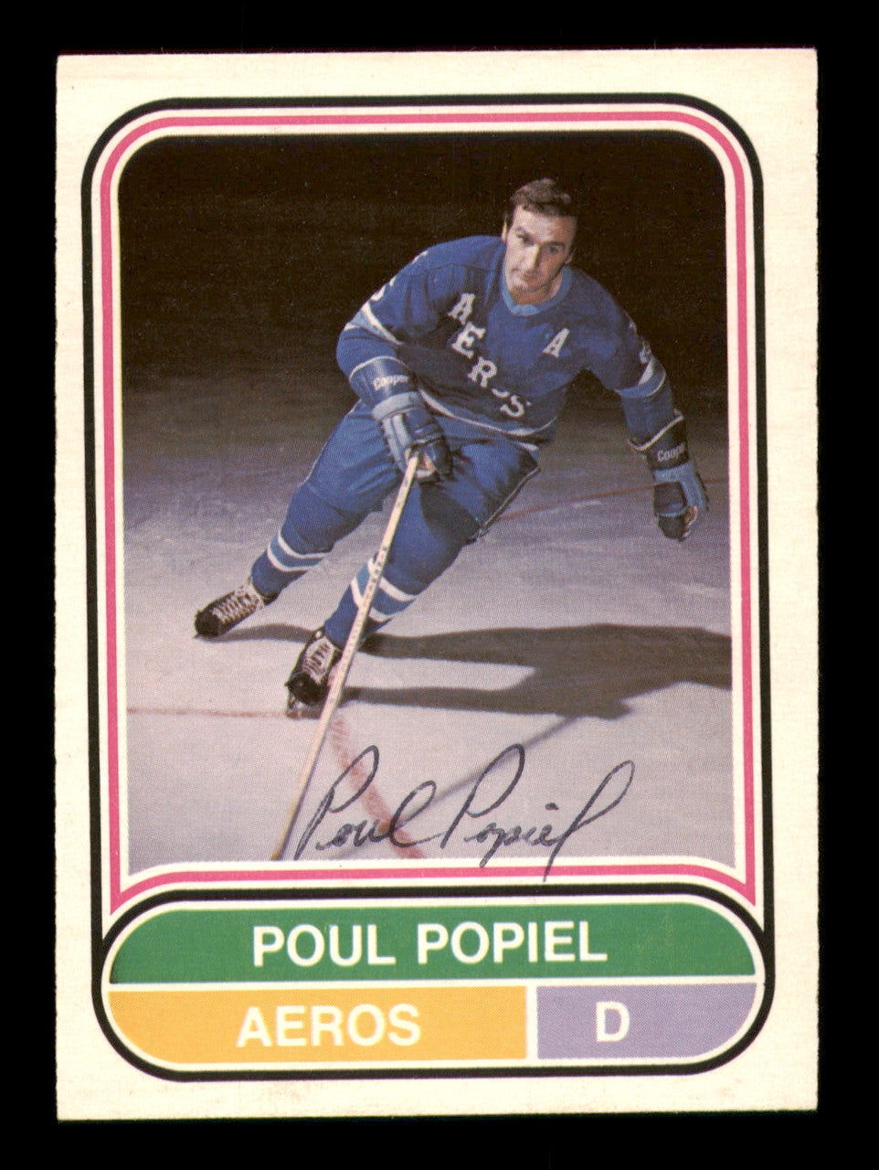 Poul Popiel Autographed 1975-76 O-Pee-Chee WHA Card #120 Houston Aeros SKU #251869