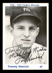 Tom Tommy Henrich Autographed 1974 TCMA 1936-39 Yankee Dynasty Card New York Yankees "To Don" SKU #251881