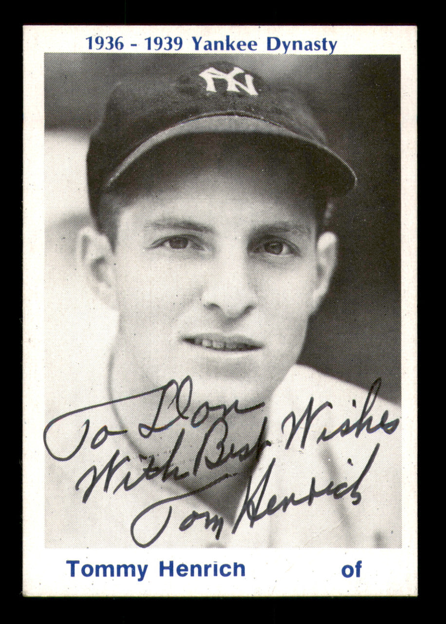 Tom Tommy Henrich Autographed 1974 TCMA 1936-39 Yankee Dynasty Card New York Yankees "To Don" SKU #251881