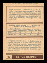 Serge Bernier Autographed 1977-78 O-Pee-Chee WHA Card #60 Quebec Nordiques SKU #251897