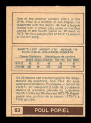 Poul Popiel Autographed 1977-78 O-Pee-Chee WHA Card #63 Houston Aeros SKU #251898