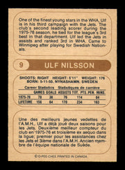 Ulf Nilsson Autographed 1976-77 O-Pee-Chee WHA Card #9 Winnipeg Jets SKU #251900
