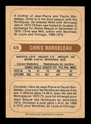 Chris Bordeleau Autographed 1976-77 O-Pee-Chee WHA Card #49 Quebec Nordiques SKU #251913