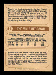 Thommie Bergman Autographed 1976-77 O-Pee-Chee WHA Card #51 Winnipeg Jets SKU #251914