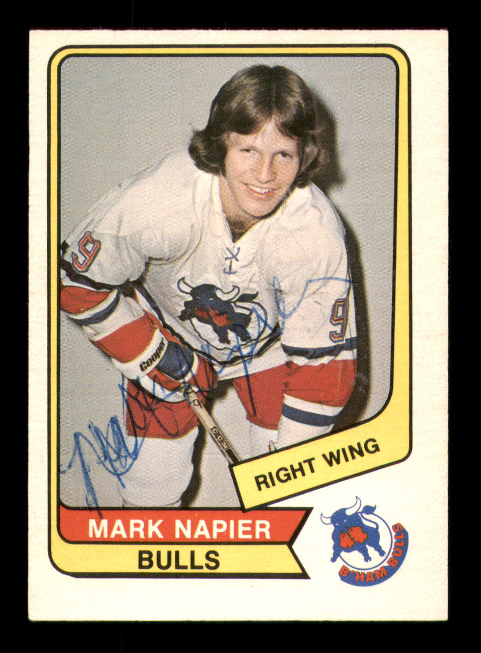 Mark Napier Autographed 1976-77 O-Pee-Chee WHA Card #108 Birmingham Bulls SKU #251921