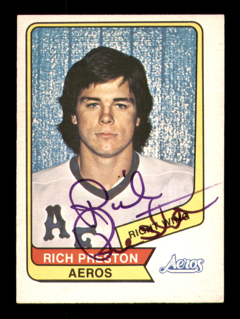 Rich Preston Autographed 1976-77 O-Pee-Chee WHA Card #115 Houston Aeros SKU #251925