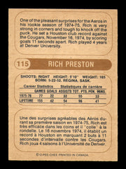 Rich Preston Autographed 1976-77 O-Pee-Chee WHA Card #115 Houston Aeros SKU #251925