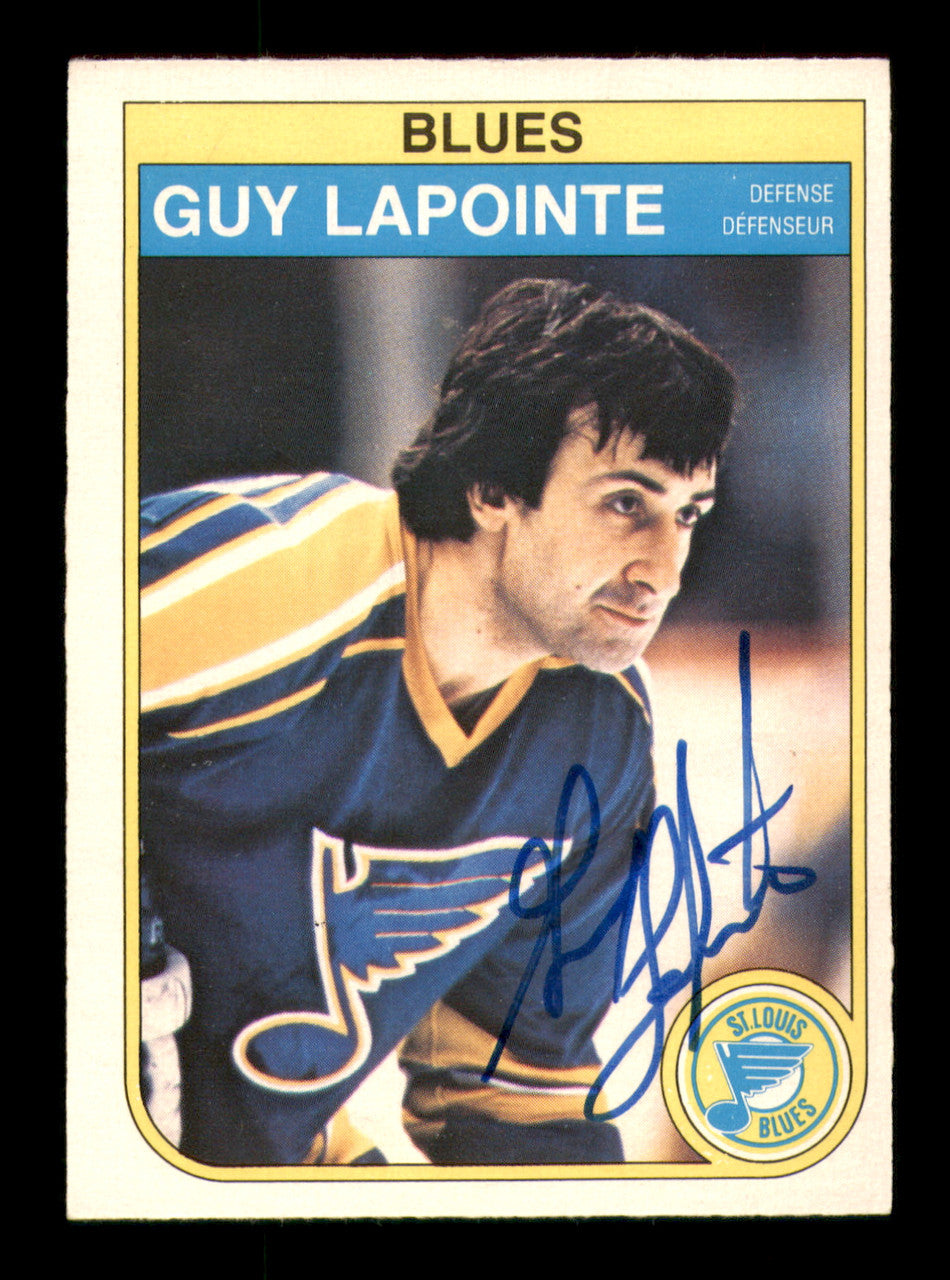 Guy Lapointe Autographed 1982-83 O-Pee-Chee Card #305 St. Louis Blues SKU #251937