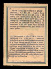 Denis Potvin Autographed 1983-84 O-Pee-Chee Card #2 New York Islanders SKU #251938