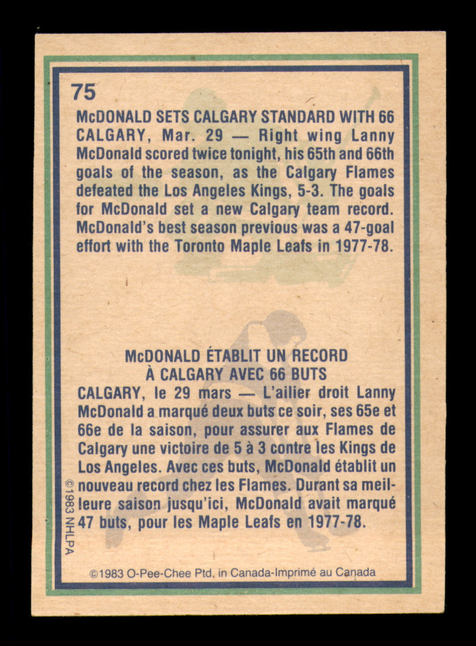 Lanny McDonald Autographed 1983-84 O-Pee-Chee Card #75 Calgary Flames SKU #251961