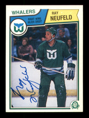 Ray Neufeld Autographed 1983-84 O-Pee-Chee Rookie Card #144 Hartford Whalers SKU #251963