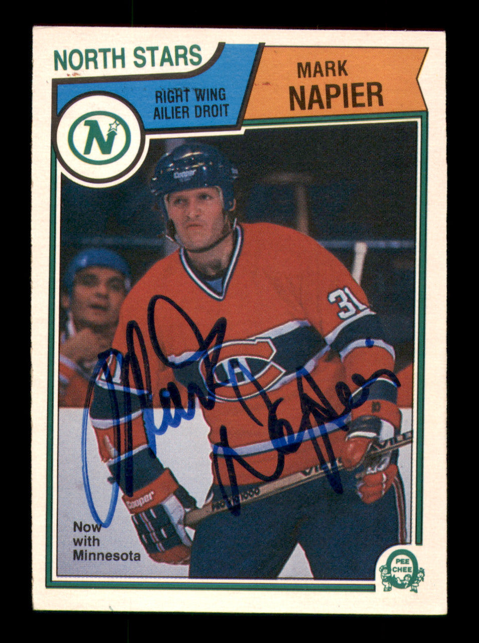 Mark Napier Autographed 1983-84 O-Pee-Chee Card #192 Montreal Canadiens SKU #251971