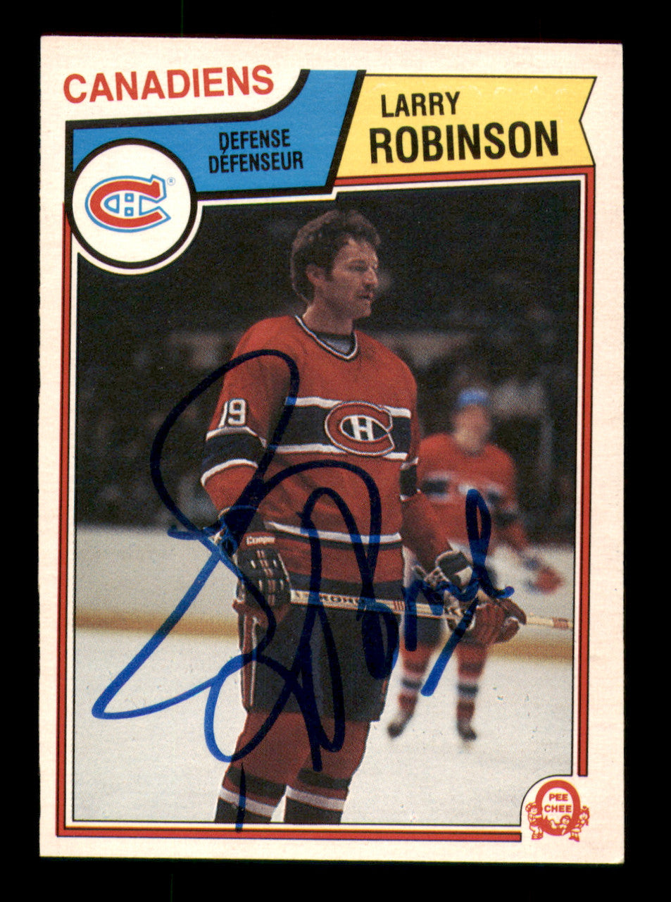 Larry Robinson Autographed 1983-84 O-Pee-Chee Card #195 Montreal Canadiens SKU #251974