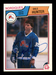 Dale Hunter Autographed 1983-84 O-Pee-Chee Card #293 Quebec Nordiques SKU #251989