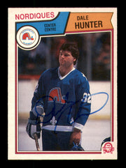Dale Hunter Autographed 1983-84 O-Pee-Chee Card #293 Quebec Nordiques SKU #251991