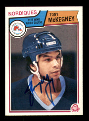 Tony McKegney Autographed 1983-84 O-Pee-Chee Card #296 Quebec Nordiques SKU #251992