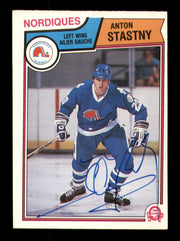 Anton Stastny Autographed 1983-84 O-Pee-Chee Card #302 Quebec Nordiques SKU #251996