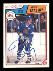 Peter Stastny Autographed 1983-84 O-Pee-Chee Card #304 Quebec Nordiques SKU #251997