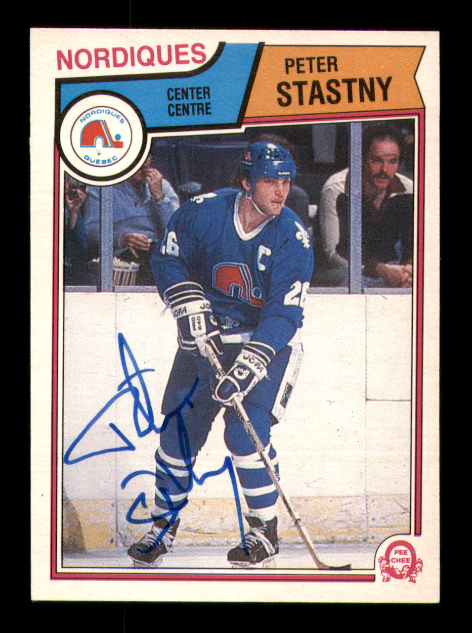 Peter Stastny Autographed 1983-84 O-Pee-Chee Card #304 Quebec Nordiques SKU #251998