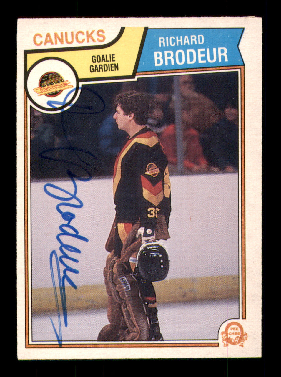 Richard Brodeur Autographed 1983-84 O-Pee-Chee Card #346 Vancouver Canucks SKU #252009