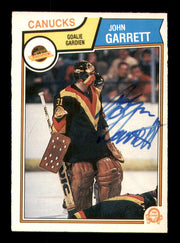 John Garrett Autographed 1983-84 O-Pee-Chee Card #349 Vancouver Canucks SKU #252012