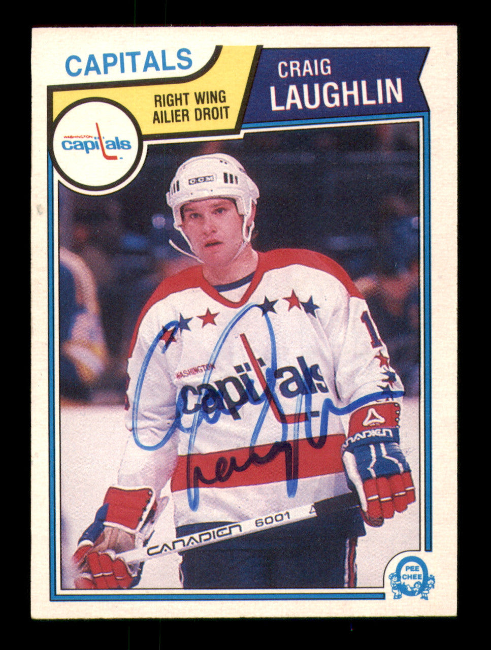Craig Laughlin Autographed 1983-84 O-Pee-Chee Rookie Card #375 Washington Capitals SKU #252016