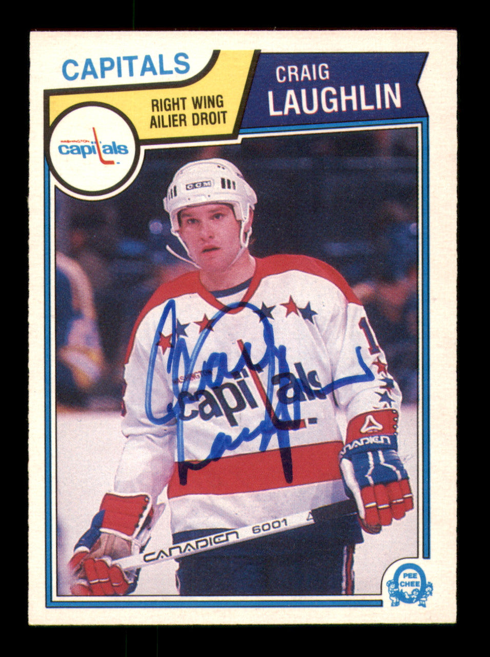 Craig Laughlin Autographed 1983-84 O-Pee-Chee Rookie Card #375 Washington Capitals SKU #252017