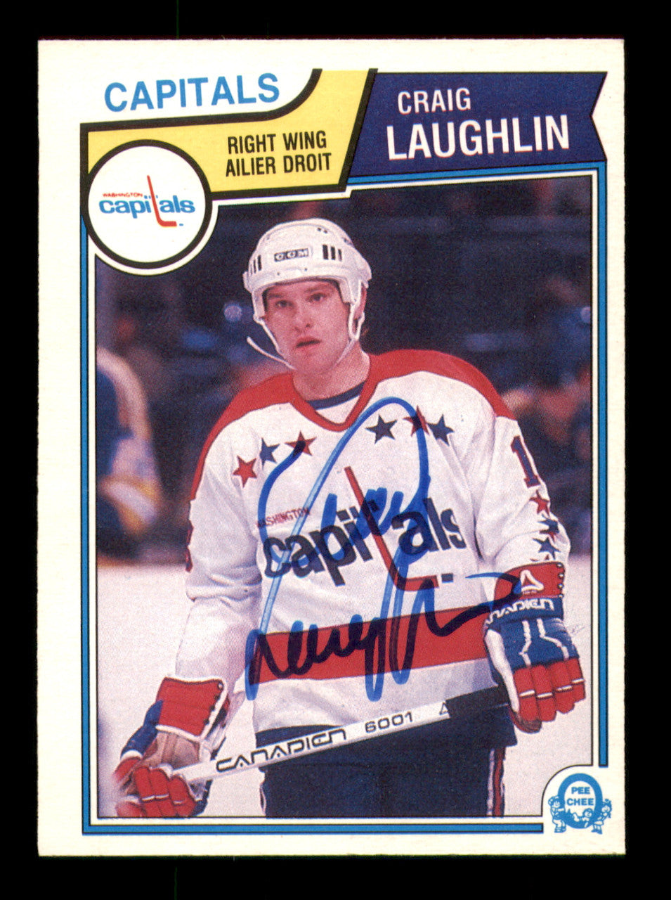Craig Laughlin Autographed 1983-84 O-Pee-Chee Rookie Card #375 Washington Capitals SKU #252018