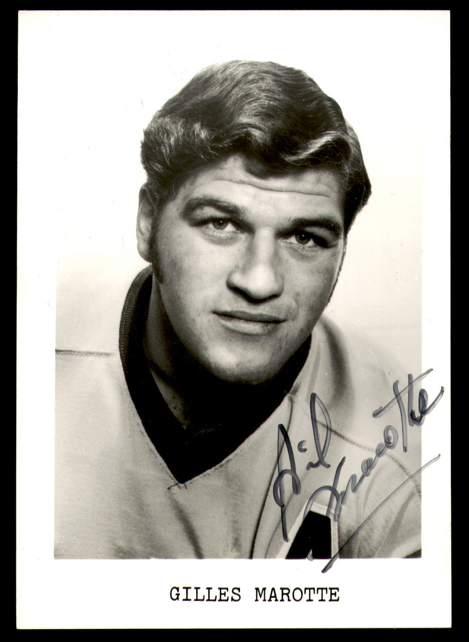 Gilles Marotte Autographed 3.5x5 Photo Los Angeles Kings SKU #252039