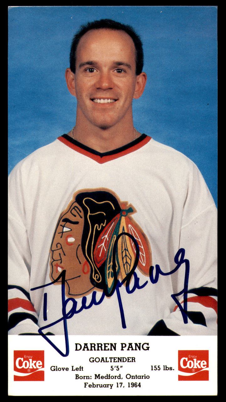 Darren Pang Autographed 3.5x6.5 Photo Chicago Blackhawks SKU #252045