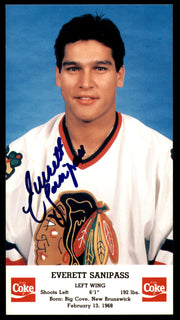 Everett Sanipass Autographed 3.5x6.5 Photo Chicago Blackhawks SKU #252047