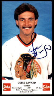 Denis Savard Autographed 3.5x6.5 Photo Chicago Blackhawks SKU #252049