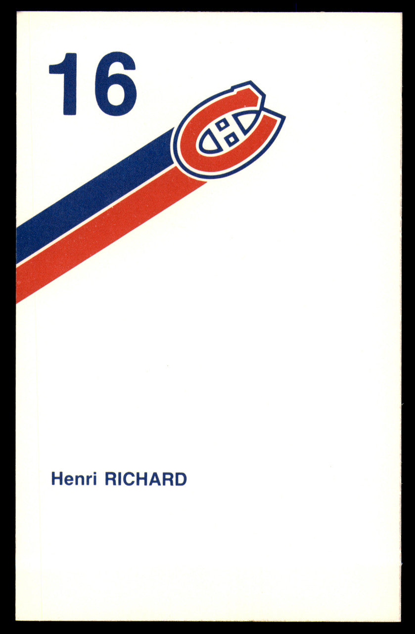 Henri Richard Autographed 3.5x5.5 Photo Montreal Canadiens SKU #252072