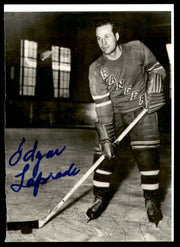 Edgar Laprade Autographed 3.5x5 Photo New York Rangers SKU #252079