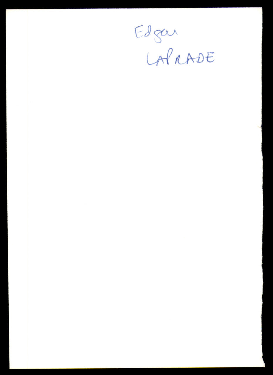 Edgar Laprade Autographed 3.5x5 Photo New York Rangers SKU #252079