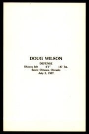 Doug Wilson Autographed 3.5x5.5 Postcard Chicago Blackhawks SKU #252083