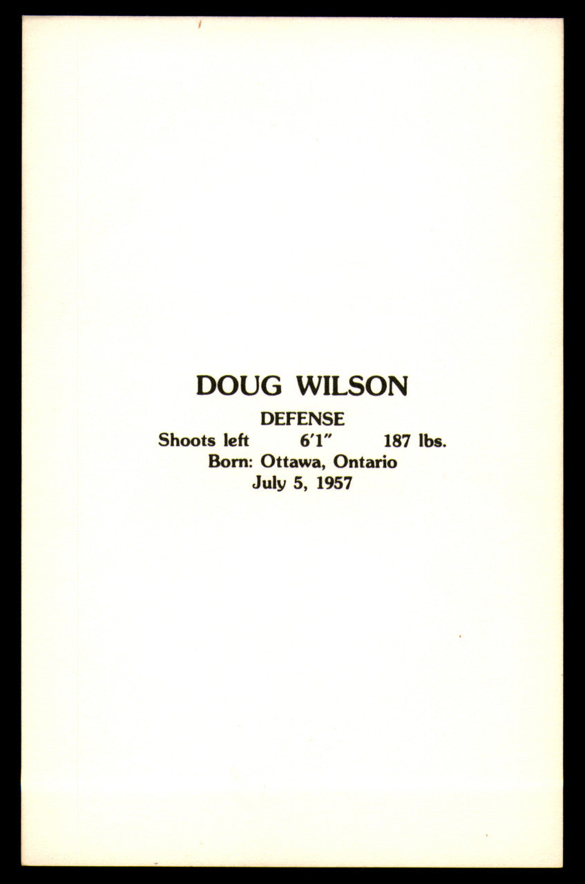 Doug Wilson Autographed 3.5x5.5 Postcard Chicago Blackhawks SKU #252083