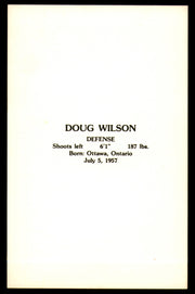 Doug Wilson Autographed 3.5x5.5 Postcard Chicago Blackhawks SKU #252084