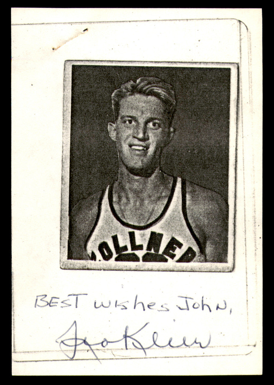 Leo Klier Autographed 3x4.5 Cut Signature Pistons "To John" SKU #252100