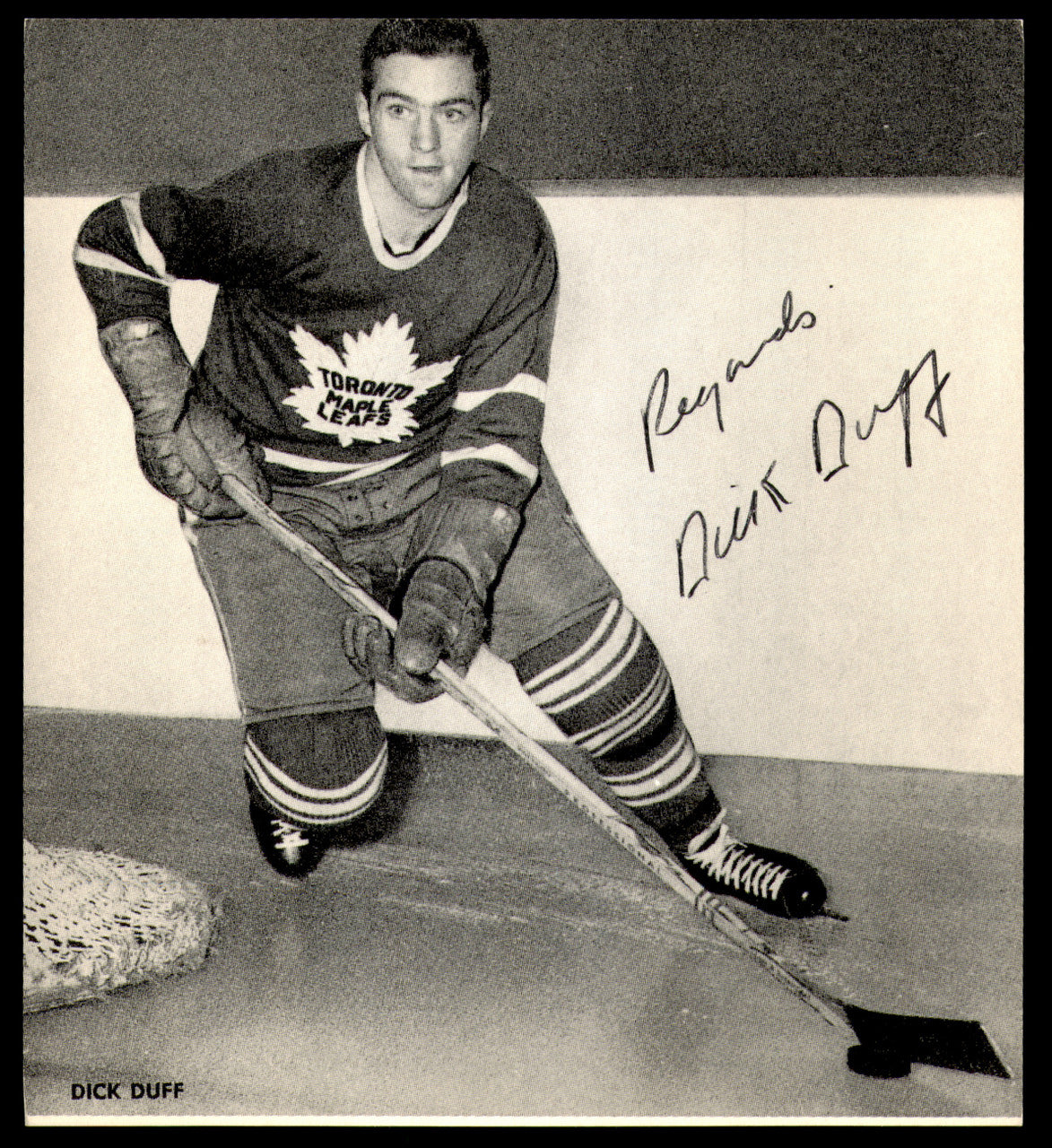Dick Duff Autographed 5x5.5 Photo Toronto Maple Leafs SKU #252120