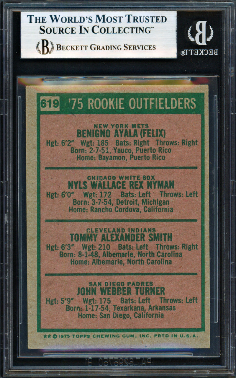 Rookie Outfielders Autographed 1975 Topps Rookie Card #619 Signed By All 4 Beckett BAS #18280839