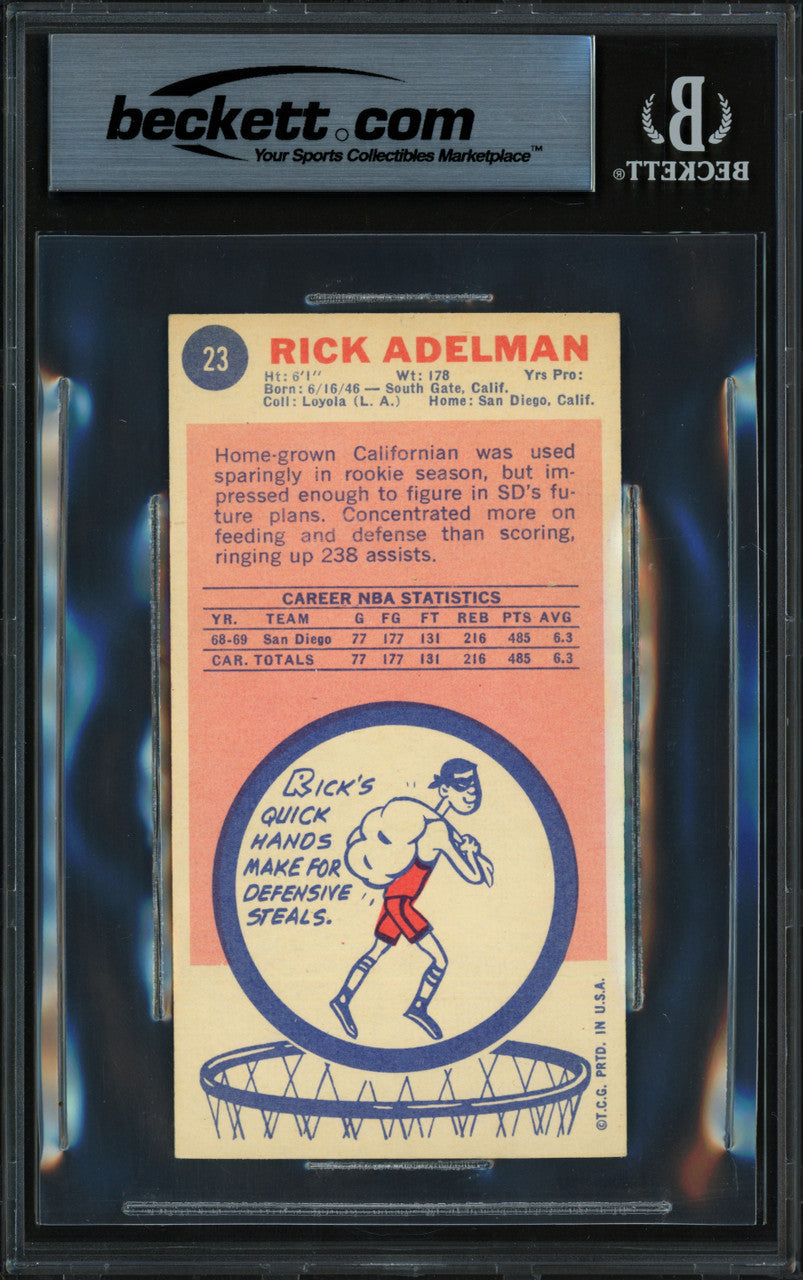 Rick Adelman Autographed 1969-70 Topps Rookie Card #23 San Diego Rockets Beckett BAS #18281285