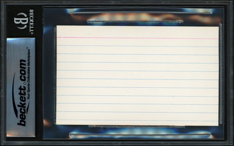 Jesse Owens Autographed 3x5 Index Card 1936 Olympics "Hi Sandy My Best Always 36 Olympics" Beckett BAS #18281351