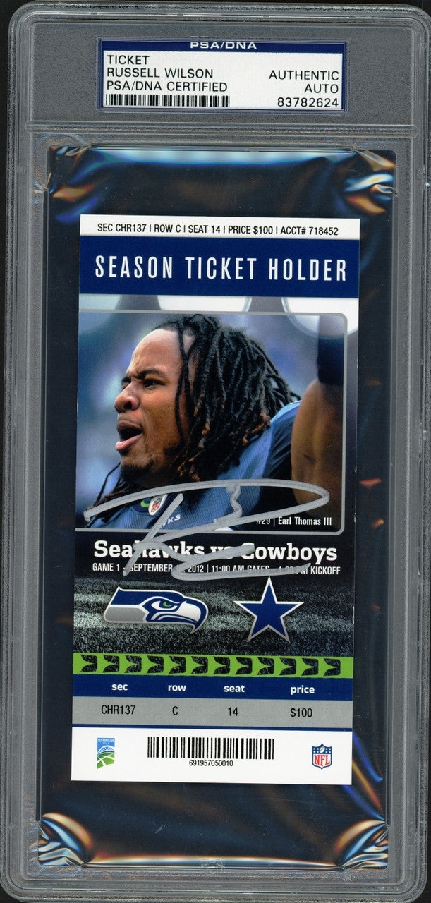 Russell Wilson Autographed Sept. 16th, 2012 1st NFL Win Ticket Seattle Seahawks PSA/DNA #83782624