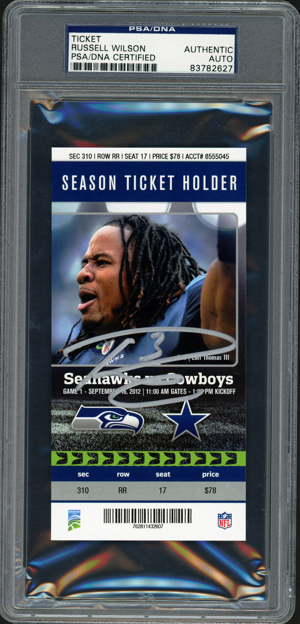 Russell Wilson Autographed Sept. 16th, 2012 1st NFL Win Ticket Seattle Seahawks PSA/DNA #83782627