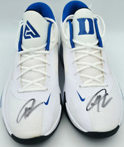 Giannis Antetokounmpo Autographed 2022 Player Exclusive (PE) Promo Kentucky Nike Zoom Freak 4 NCAA Shoes Size 16 (With Box) Beckett BAS Witness #3W395063 & #3W395064