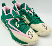 Giannis Antetokounmpo Autographed 2022 Player Exclusive (PE) Promo Michigan State White Nike Zoom Freak 4 NCAA Shoes Size 16 (With Box) Beckett BAS Witness #3W396969 & #3W396970